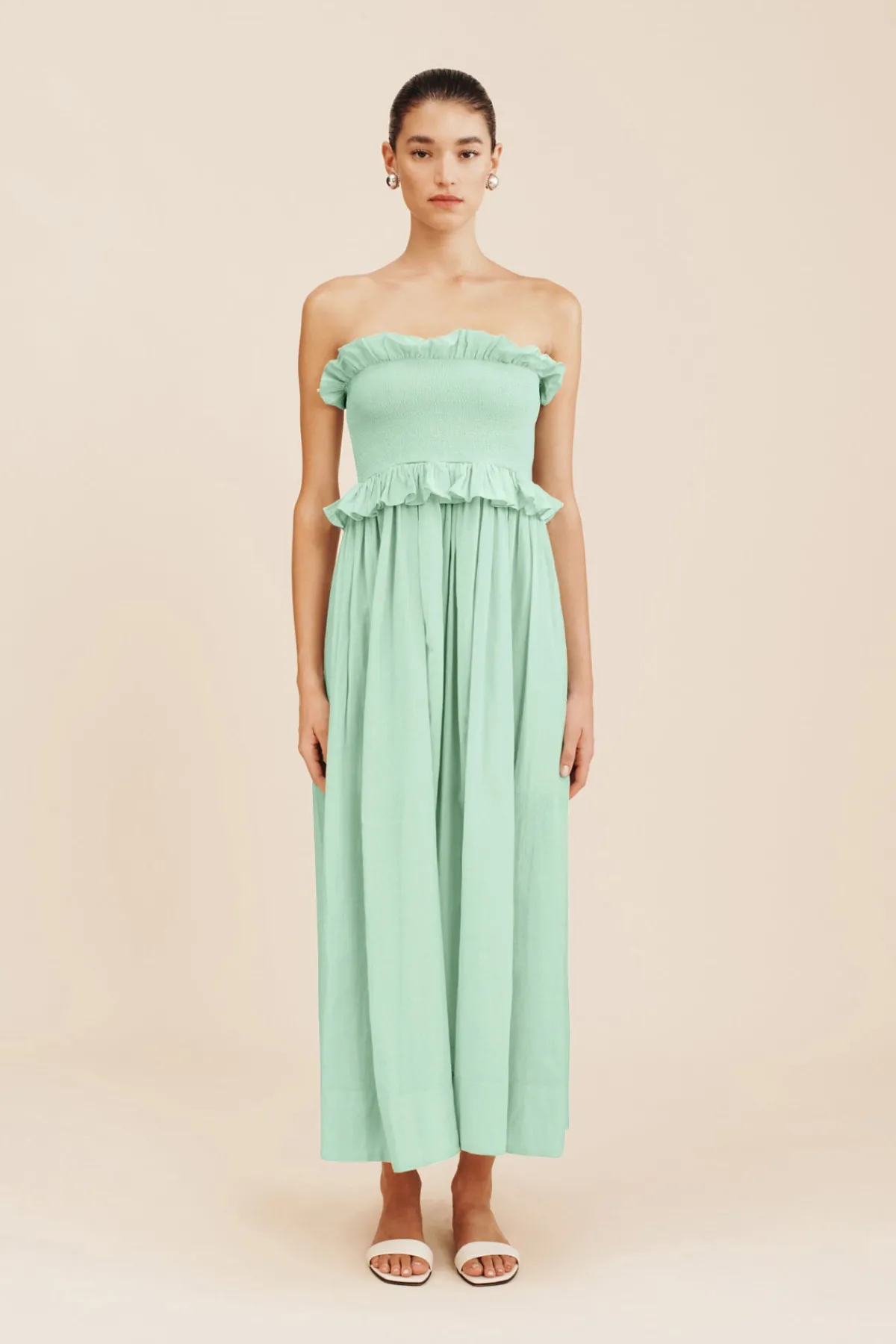 COBY STRAPLESS DRESS - COOL MINT | POSSE Fashion