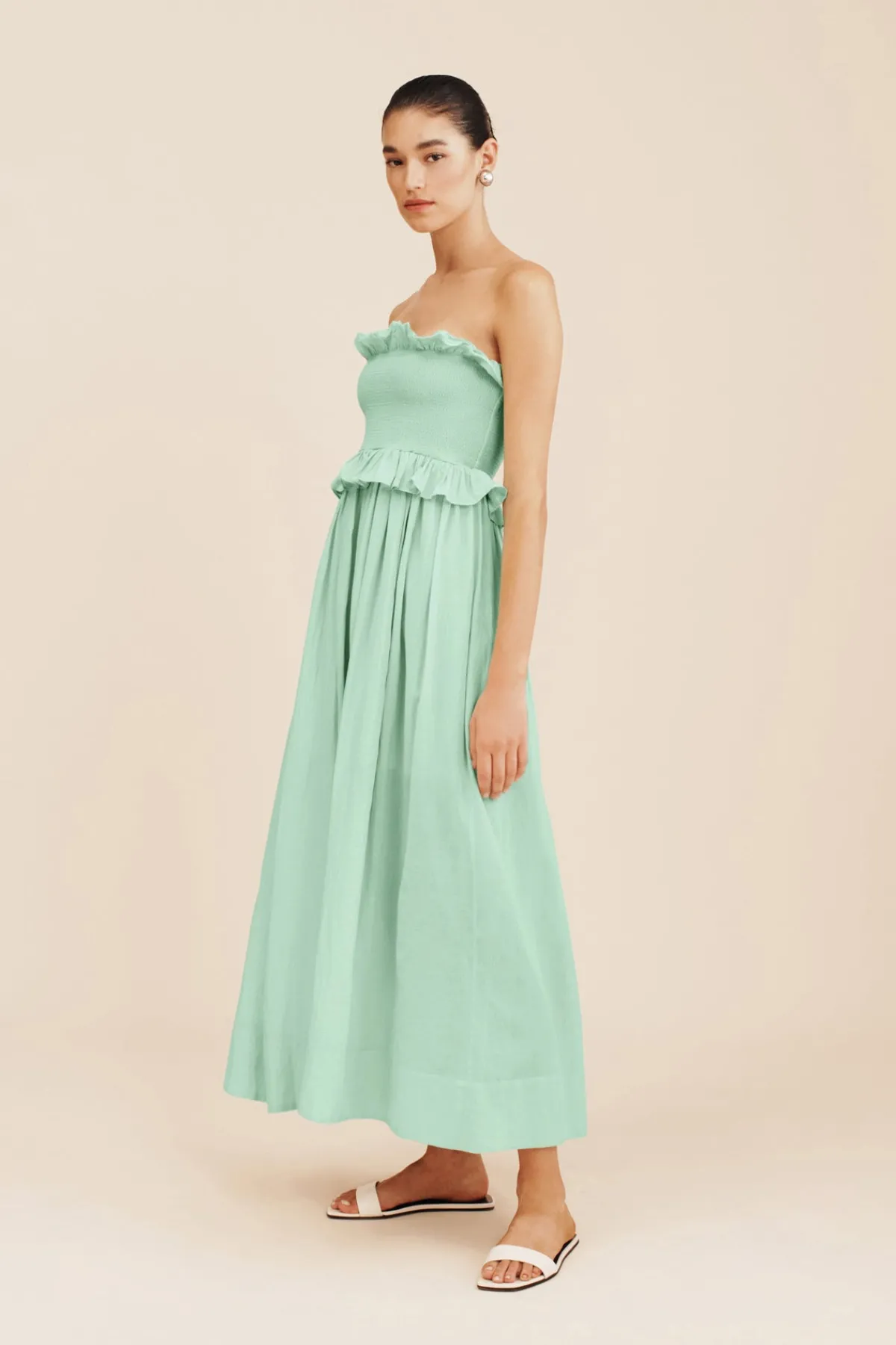 COBY STRAPLESS DRESS - COOL MINT | POSSE Fashion