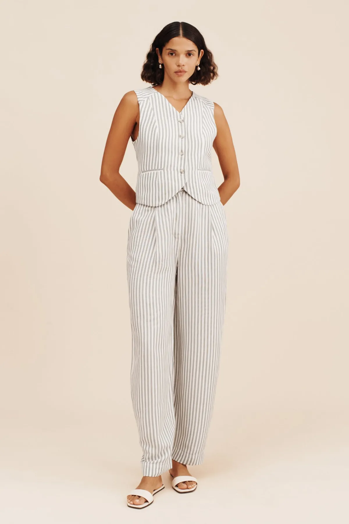 DIANA VEST - SEAGRASS STRIPE | POSSE Cheap