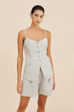 LORENZO SHORT - SEAGRASS STRIPE | POSSE Discount