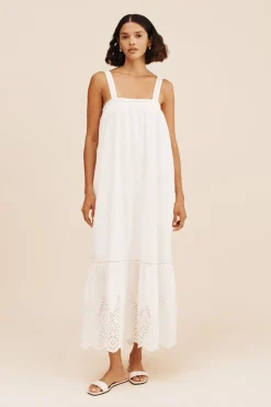 LOUISA TIE DRESS - VINTAGE WHITE | POSSE Flash Sale