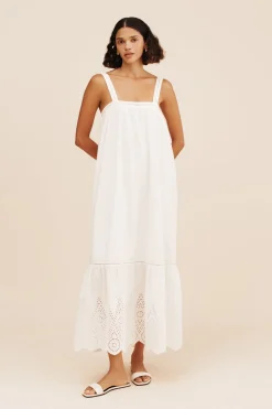 LOUISA TIE DRESS - VINTAGE WHITE | POSSE Flash Sale