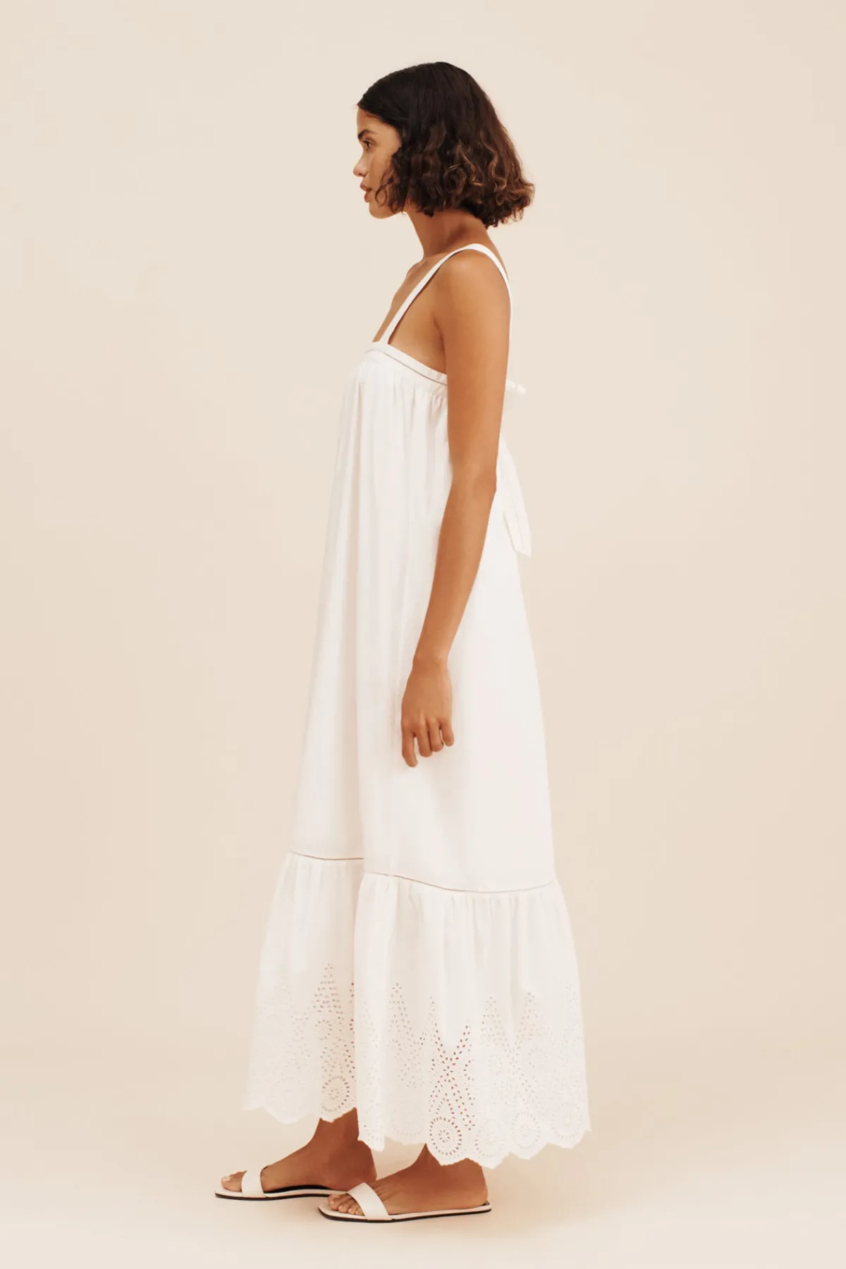 LOUISA TIE DRESS - VINTAGE WHITE | POSSE Flash Sale