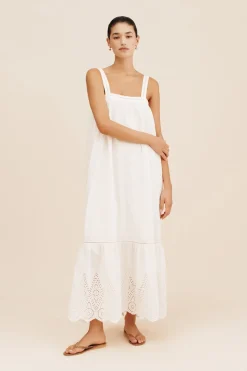 LOUISA TIE DRESS - VINTAGE WHITE | POSSE Flash Sale