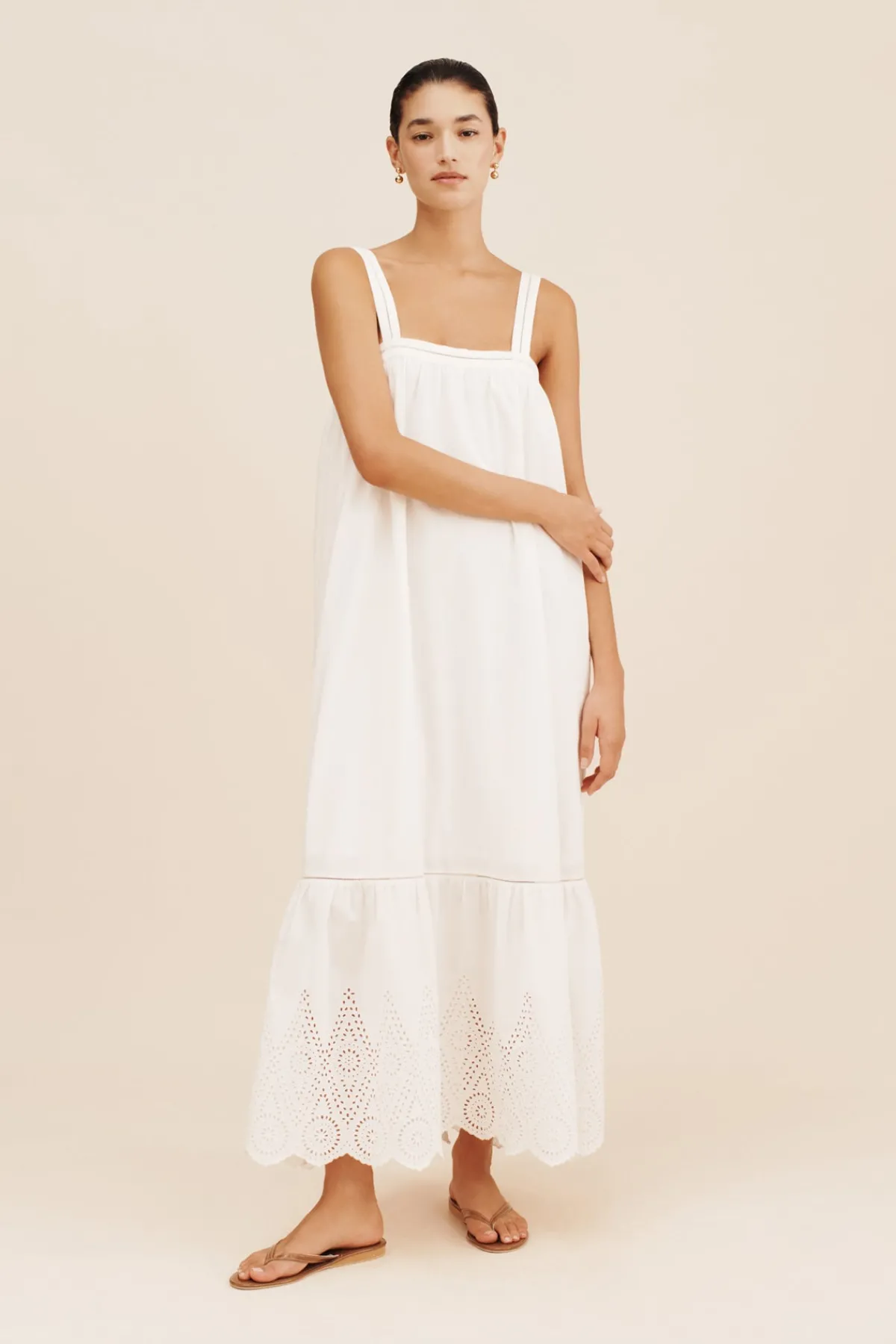 LOUISA TIE DRESS - VINTAGE WHITE | POSSE Flash Sale