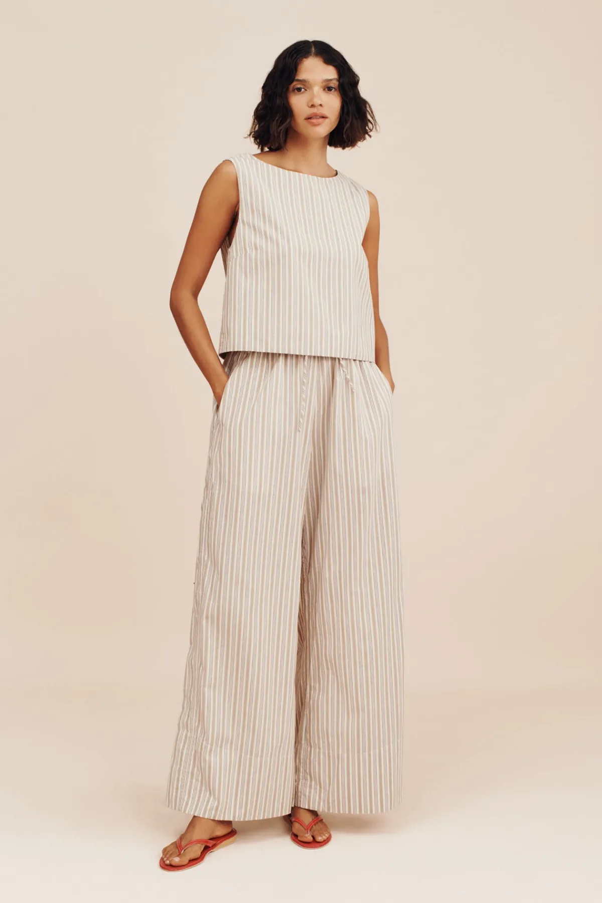 MABEL TOP - BEIGE STRIPE | POSSE Cheap