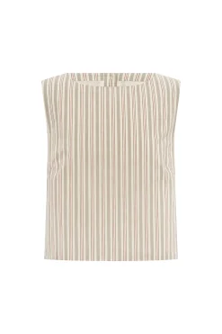 MABEL TOP - BEIGE STRIPE | POSSE Cheap