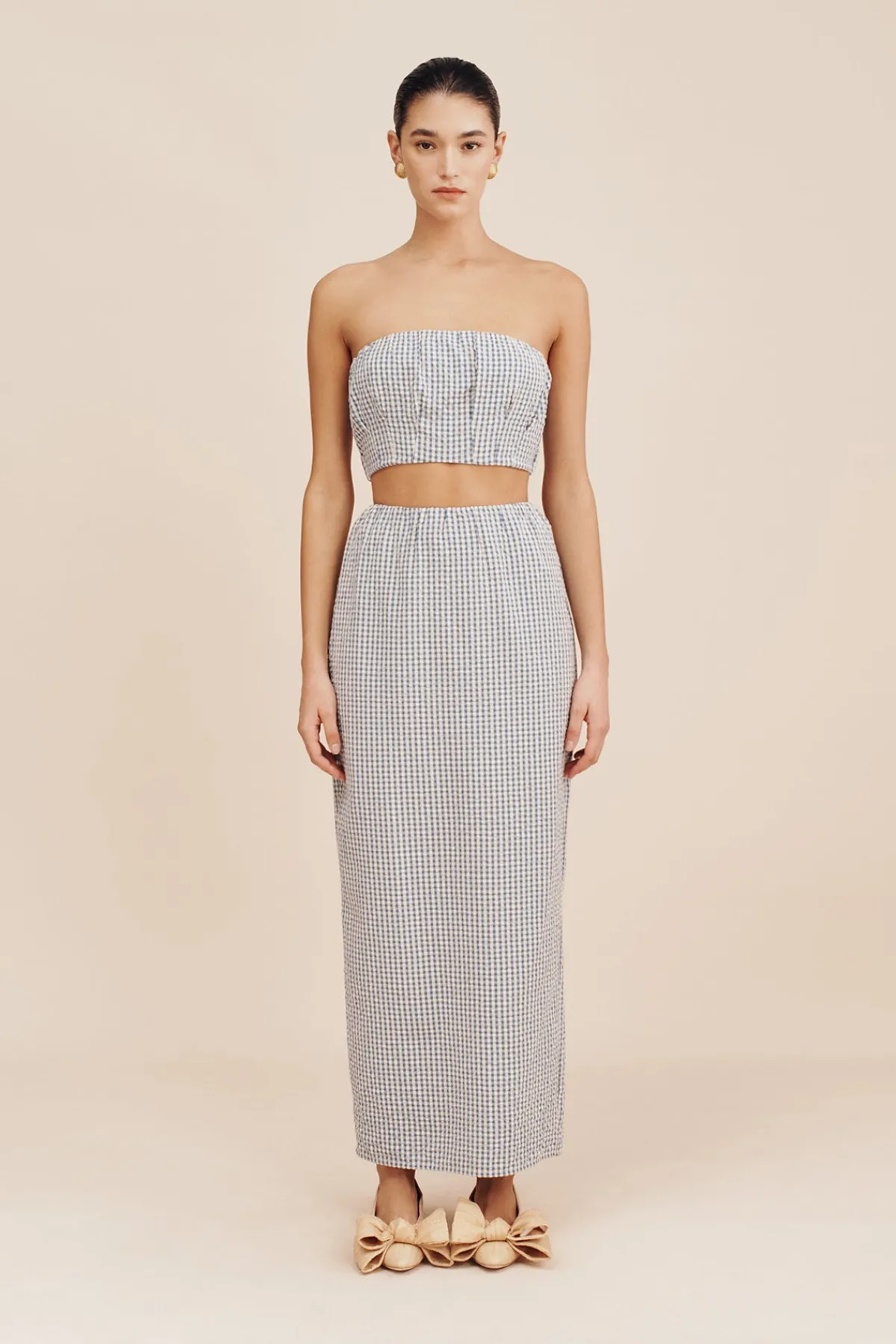 MIRA BANDEAU - BLUE GINGHAM | POSSE Hot