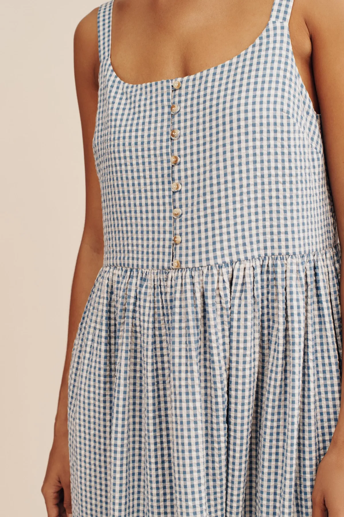 MIRA DRESS - BLUE GINGHAM | POSSE Store