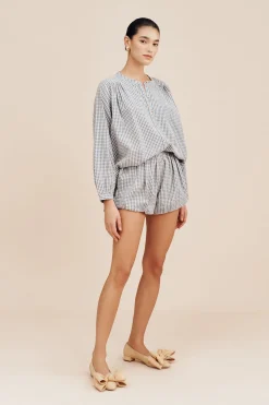 MIRA SHIRT - BLUE GINGHAM | POSSE Best Sale