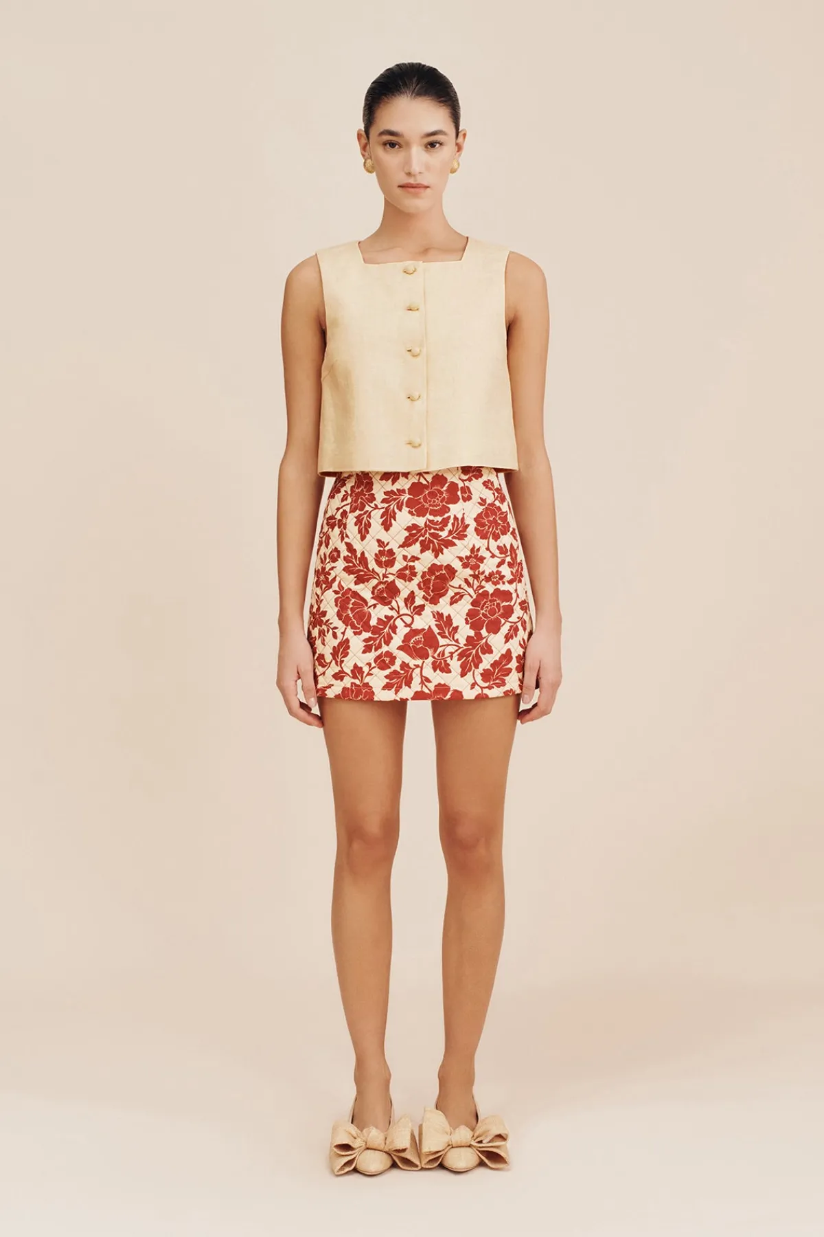 ROMEO MINI SKIRT - SCARLET BLOOM | POSSE Best