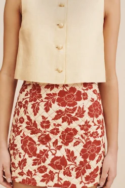 ROMEO MINI SKIRT - SCARLET BLOOM | POSSE Best