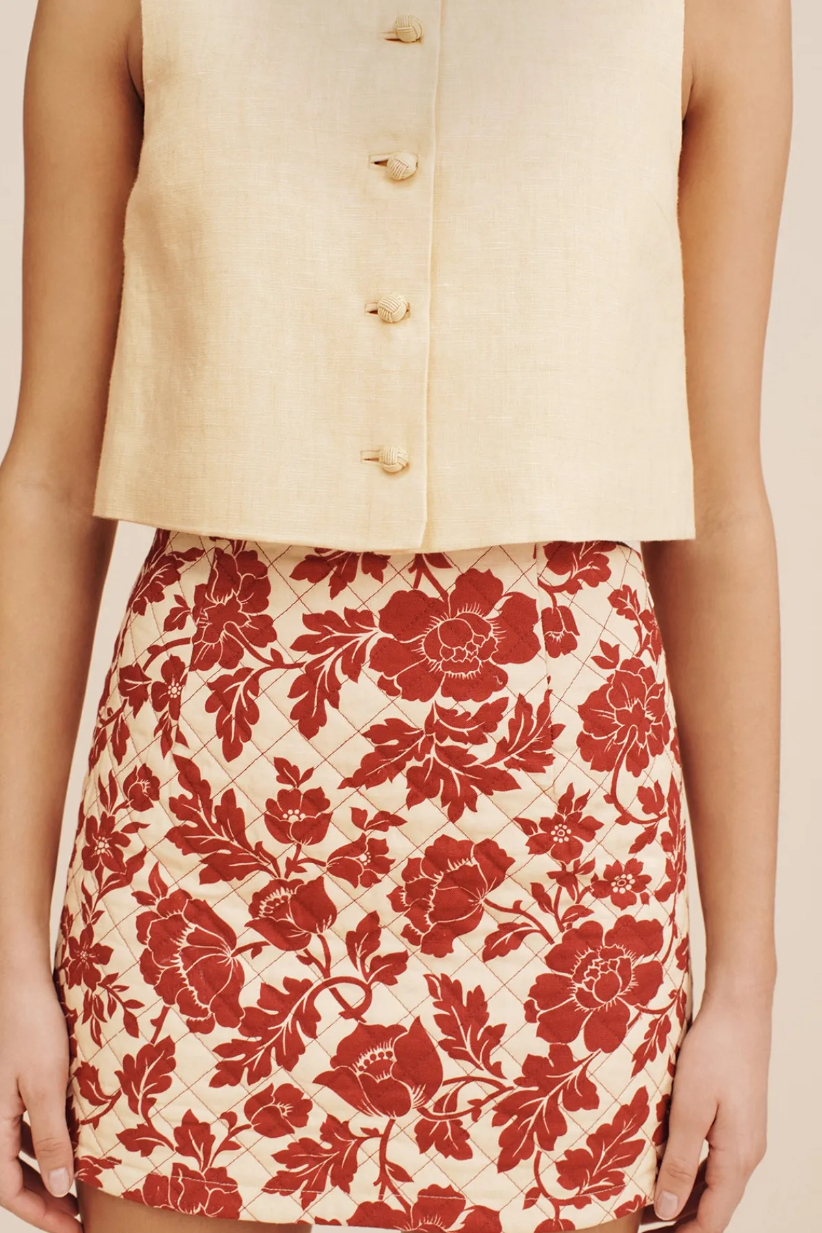 ROMEO MINI SKIRT - SCARLET BLOOM | POSSE Best
