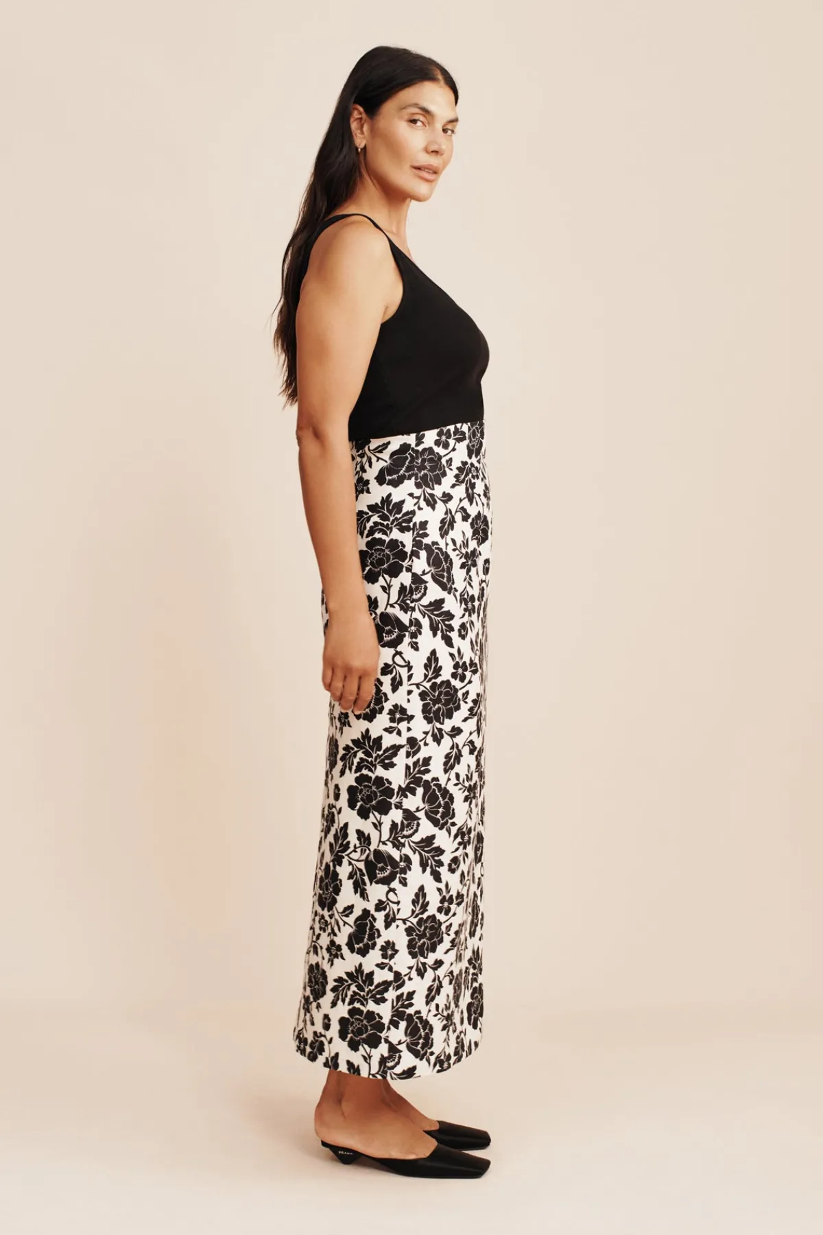 ROMEO SKIRT - NOIR BLOOM | POSSE New