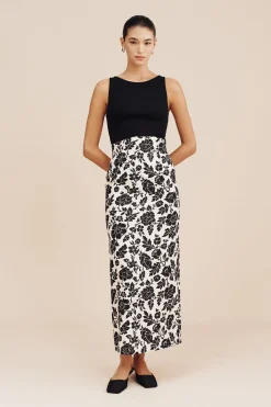 ROMEO SKIRT - NOIR BLOOM | POSSE New