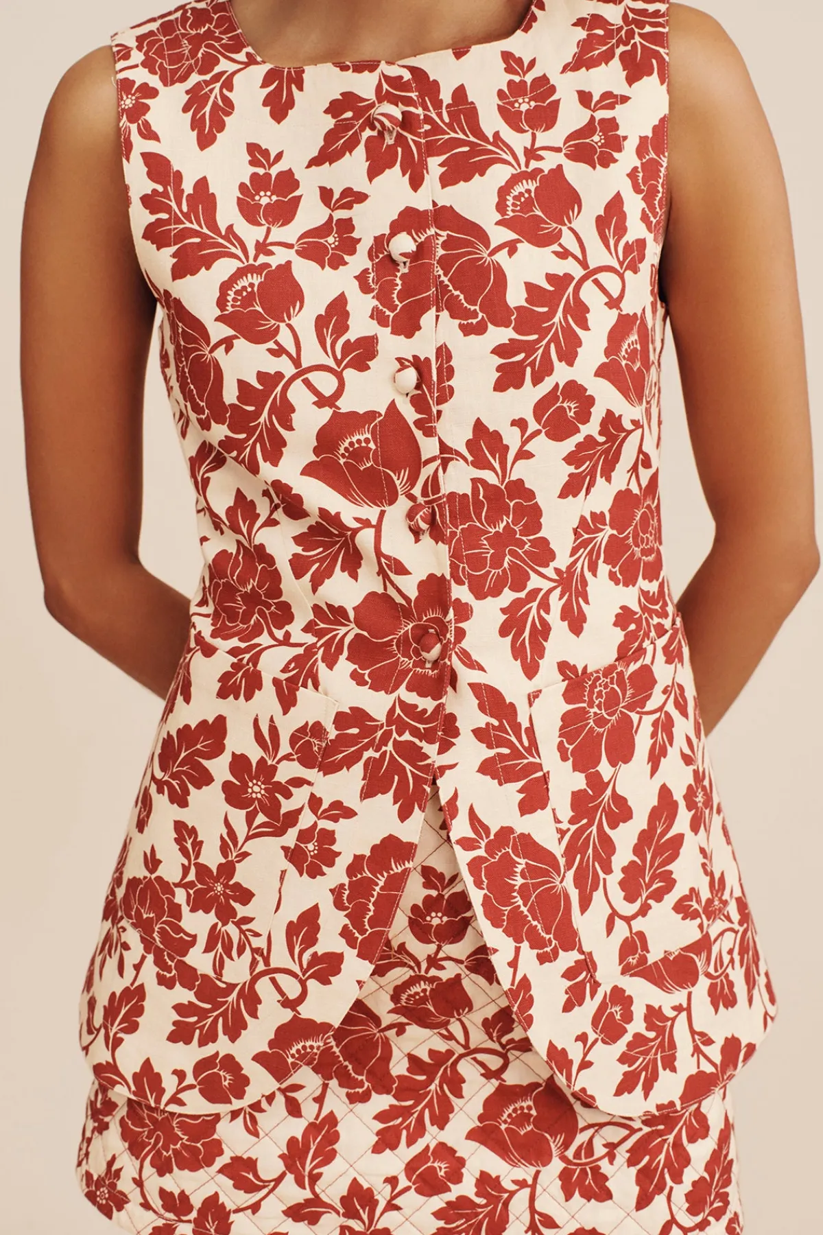 ROMEO VEST - SCARLET BLOOM | POSSE Best Sale
