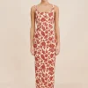 SKYLA COLUMN DRESS - SCARLET BLOOM | POSSE Shop