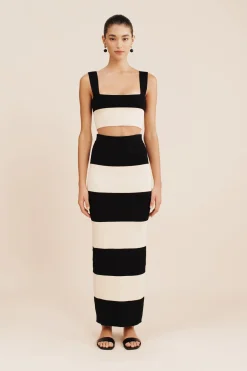 THEO SKIRT - BLACK STRIPE | POSSE Cheap