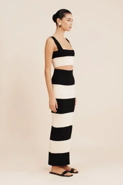 THEO SKIRT - BLACK STRIPE | POSSE Cheap