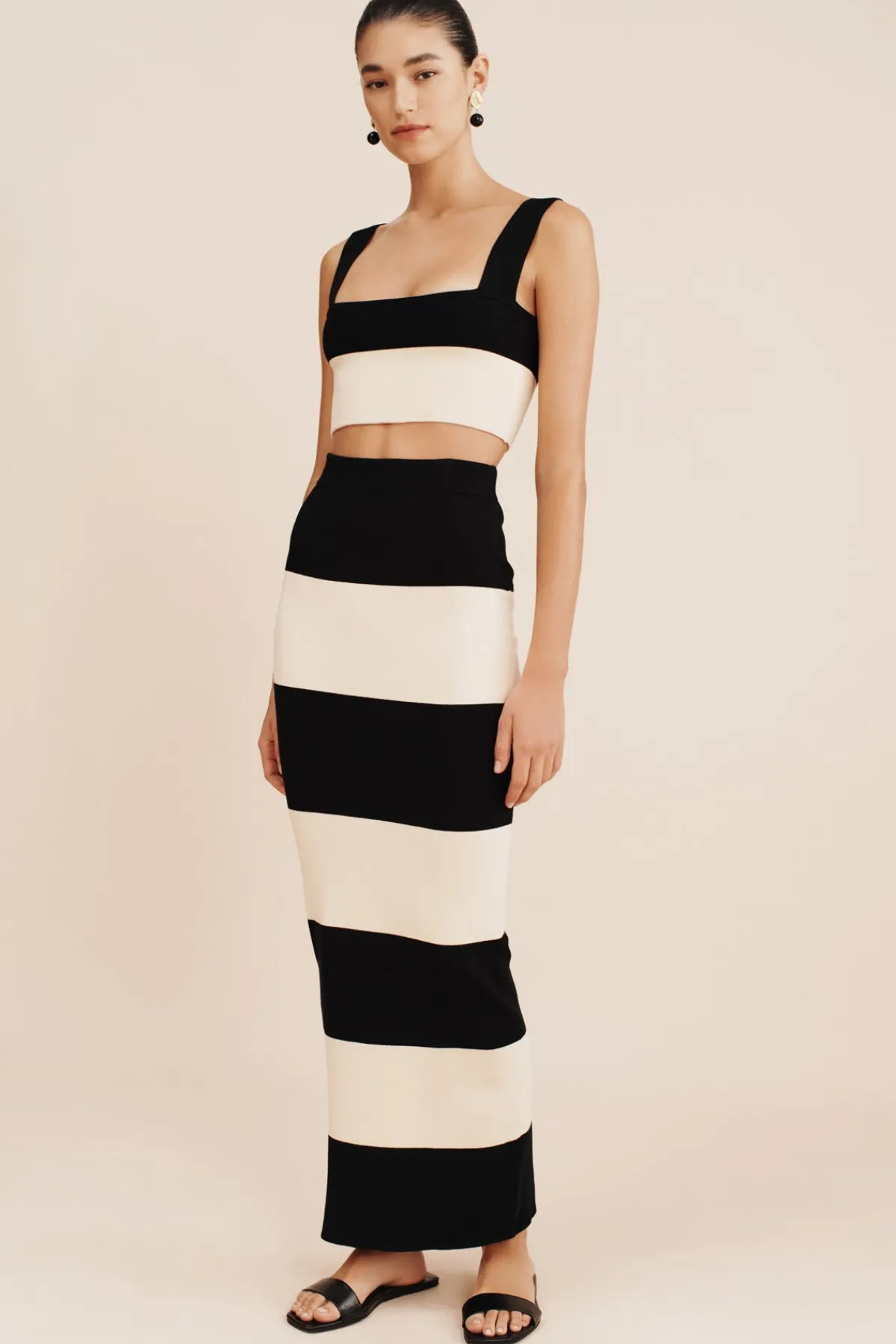 THEO SKIRT - BLACK STRIPE | POSSE Cheap