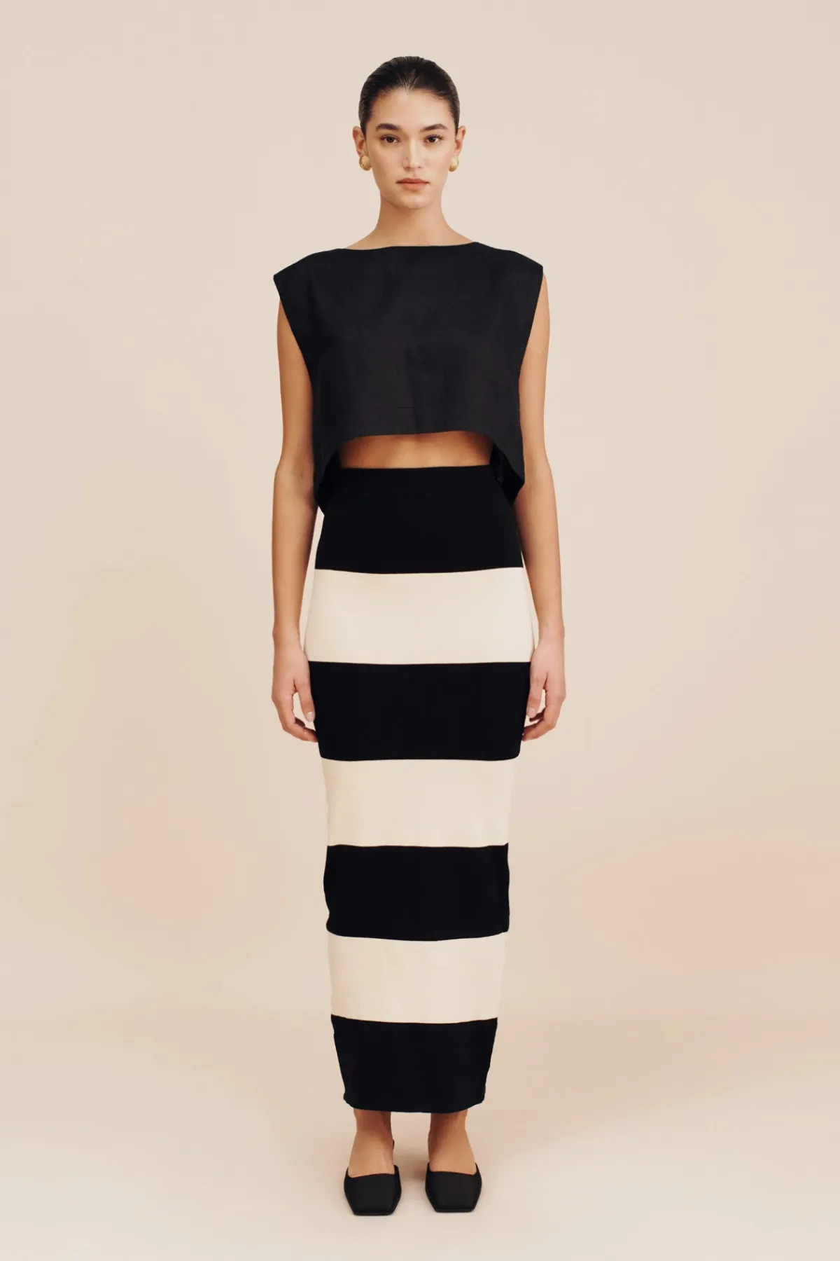 THEO SKIRT - BLACK STRIPE | POSSE Cheap