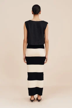 THEO SKIRT - BLACK STRIPE | POSSE Cheap