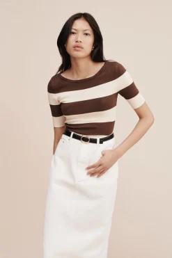 THEO TOP - CHOCOLATE STRIPE | POSSE Online
