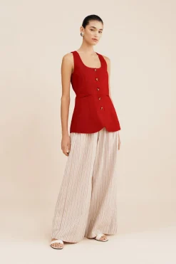 VIVIAN PANT - BEIGE STRIPE | POSSE Cheap