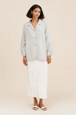 ZADIE SHIRT - SEAGRASS STRIPE | POSSE Outlet
