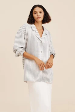 ZADIE SHIRT - SEAGRASS STRIPE | POSSE Outlet